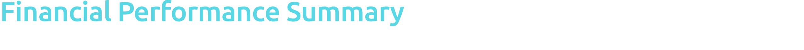 Financial Performance Summary
